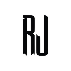 RJ monogram logo design letter text name symbol monochrome logotype alphabet character simple logo