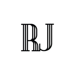 RJ monogram logo design letter text name symbol monochrome logotype alphabet character simple logo