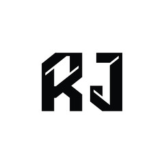 RJ monogram logo design letter text name symbol monochrome logotype alphabet character simple logo