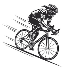 Naklejka premium Black Cycling Vector on White Background