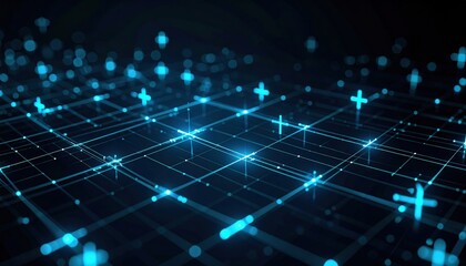 Obraz premium Abstract Glowing Blue Digital Network Pattern