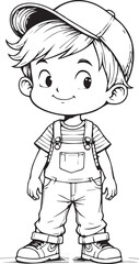 Cute Boy Illustration: An endearing illustration of a charming young boy in a cap, radiating positivity and a friendly disposition, evoking an inviting, approachable visual.