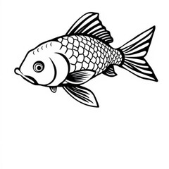 Asian Carp Black Animal Icon
