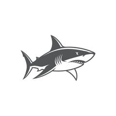 Stylized grey shark mascot with a fierce aggressive look.