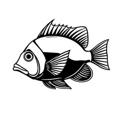 Black Angelfish Animal Icon