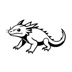 Black Axolotl Animal Icon