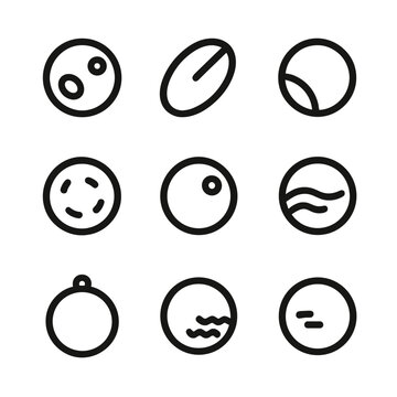 Kuiper Belt Icons. Outline icon set of Kuiper Belt neighbors: Makemake, Haumea, Eris, Quaoar, Sedna, Orcus, Gonggong, Varuna,