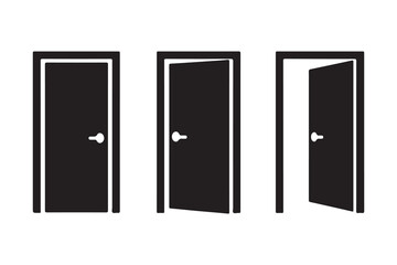 Door Line Icon, Outline Symbol Vector Illustration
