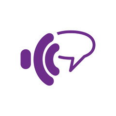 Purple Abstract Voice Message Icon Design.