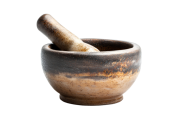 mortar and pestle on transparent background