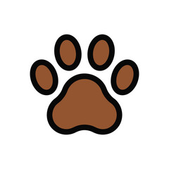 Obraz premium Simple Brown Animal Paw Print Icon.