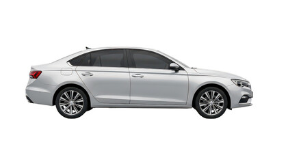 Fototapeta premium Silver Sedan Car Side View Modern Design