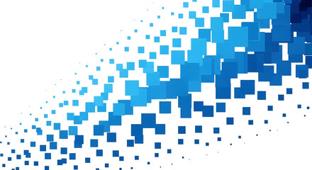 Abstract Blue Square Pattern Design on Transparent Background