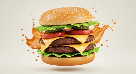 Double Cheeseburger with a Splash of Sauce