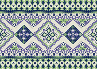 Vibrant ethnic geometric pattern. This is suitable for textile, upholstery, curtains, pillows, rugs, or as a decorative border on wallpaper.