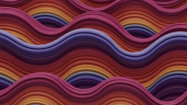 Abstract wavy pattern background of layered colorful stripes