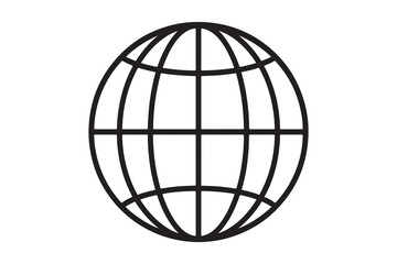 Simple illustration of a globe representing global connectivity and communication in a modern design. Generative AI