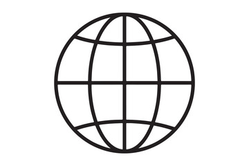 Simple illustration of a globe representing global connectivity and communication in a modern design. Generative AI