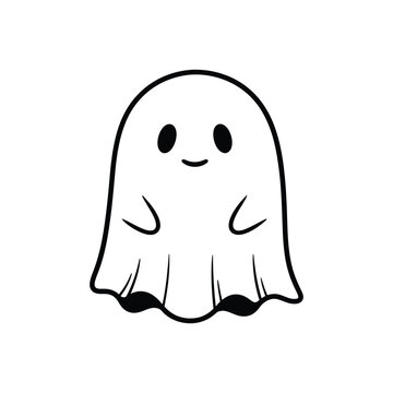 recommend clip art: Cute Cartoon Ghost with Smiling Face and Arms.
