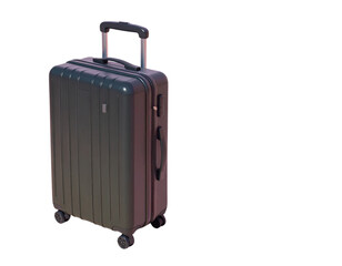 Angled View of Rolling Suitcase with Handle Pulled, Motion Tilted Perspective, Transparent Background
