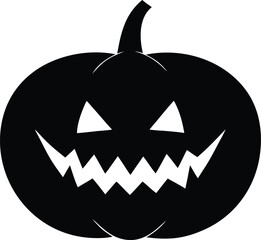 halloween pumpkin silhouette vector icon