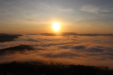 sunset in the mountains