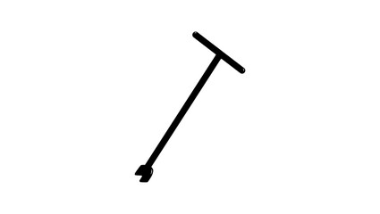 Water Meter Key Wrench, black isolated silhouette
