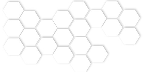 Abstract white hexagons with subtle shadows, clean, modern background featuring a repeating pattern creating a three dimensional effect.	