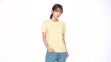 黄色いTシャツのモックアップ