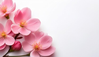 pink flowers on a white background