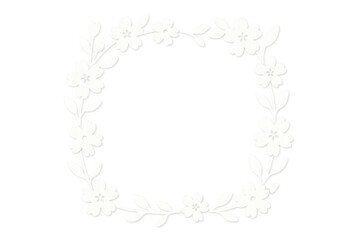 Delicate white floral border blossoming transparently, complementing wedding designs, greeting cards, stationery embellishments