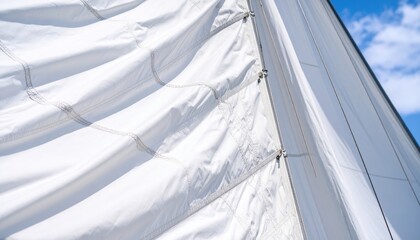 Close Up Of White Sail Fabric