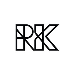 RK monogram logo design letter text name symbol monochrome logotype alphabet character simple logo