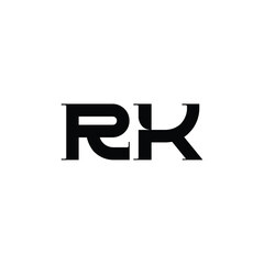 RK monogram logo design letter text name symbol monochrome logotype alphabet character simple logo