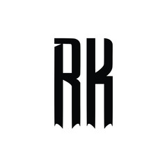RK monogram logo design letter text name symbol monochrome logotype alphabet character simple logo