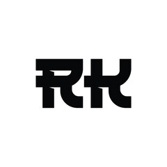 RK monogram logo design letter text name symbol monochrome logotype alphabet character simple logo