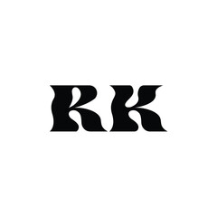 RK monogram logo design letter text name symbol monochrome logotype alphabet character simple logo