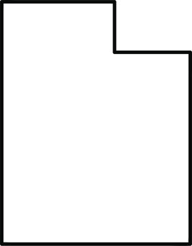 Utah State Outline Isolated on White Background &ndash; USA Map Element, Vector Silhouette of Utah, Geographic Shape for Maps, Infographics, Educational Use, Digital Design, and State Illustrations