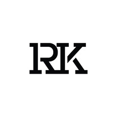 RK monogram logo design letter text name symbol monochrome logotype alphabet character simple logo