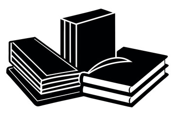 Set of four distinct book icons in minimalist style