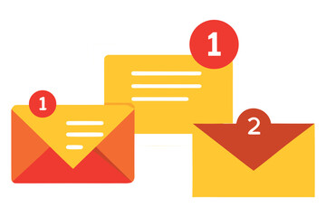 Set of three flat design illustrations with vibrant colors