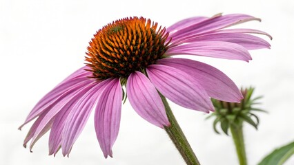 Obraz premium eastern purple coneflower echinacea purpurea blossom isolated on white background
