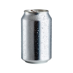 Chilled soda can isoleted on transparent background.