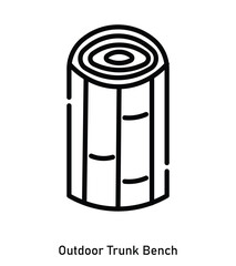 Tree Trunk Bench Icon – Natural Outdoor Seat Made from Forest Log