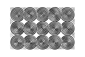 Spiral Labyrinth Seamless Vector Pattern. Psychedelic Optical Illusion Background