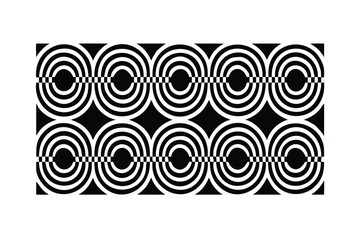 Mod Optical Illusion Seamless Vector Pattern. Black and White Retro 60s Op-Art Background
