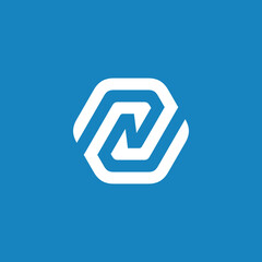 Hexagon Letter N Logo Design Vector Template