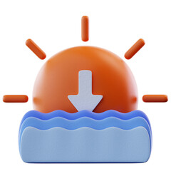 3D Illustration Sunset