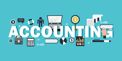Accounting word concept banner design