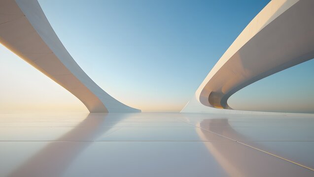 Abstract Architecture - Curved Support Structures and Sky